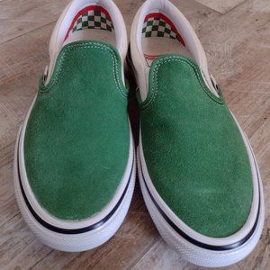 Green Suede Vans Slip Ons